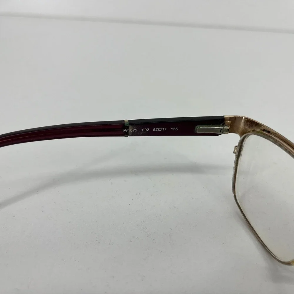 Nine West NW1072 Burgundy Gold Rectangular‎ Cat Eye Eyeglasses 52-17-135 602